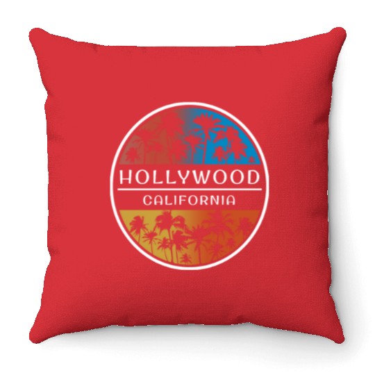 Hollywood California Stylish Vacation Souvenir Throw Pillows