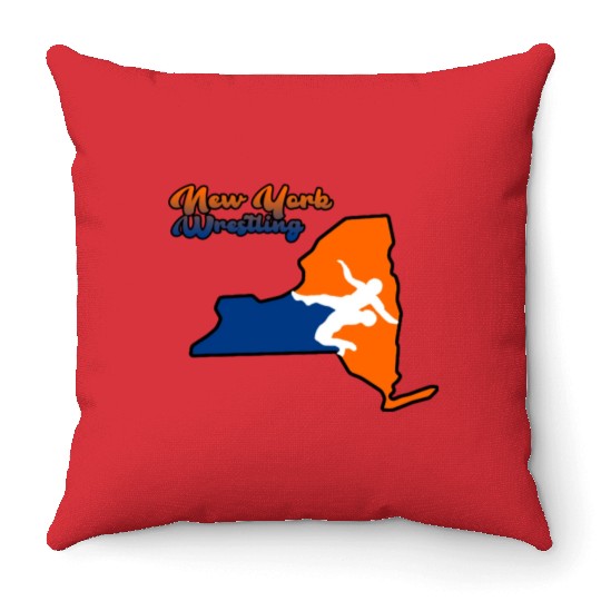 New York Wrestling Throw Pillows