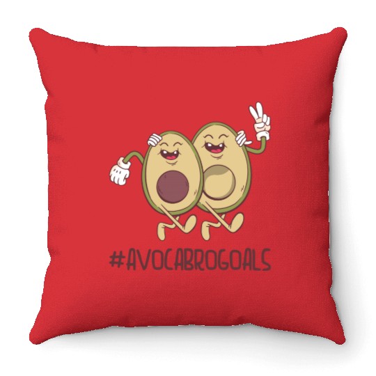 Sibling Big Brother Avocado Goals Hilarious Puns Throw Pillows