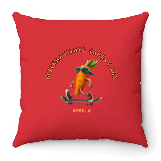 International Carrot Day April 4 Throw Pillows