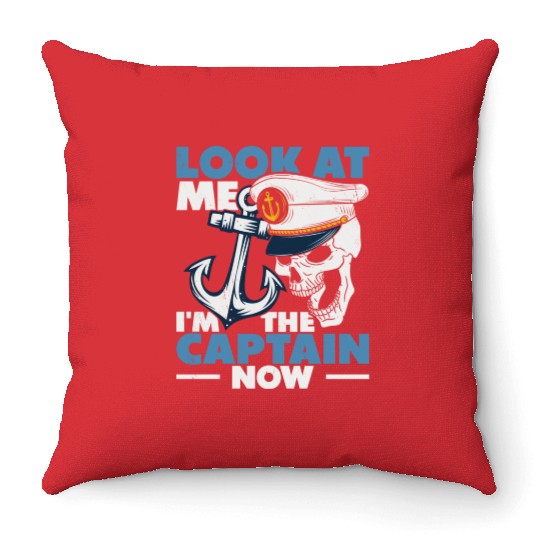 Captain Boat Lovers Fishermen Sailing Boating Throw Pillows