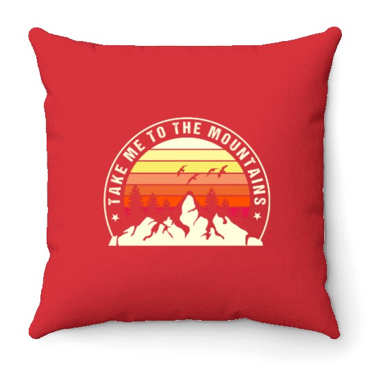 Take A Hike Mountain Throw Pillows