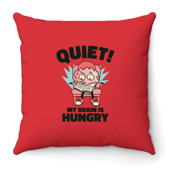 Book Lover Brain Reading Books Literature Throw Pillows