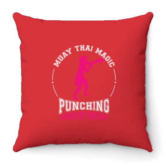 International Women's Day Muay Thai Girl Power Throw Pillows