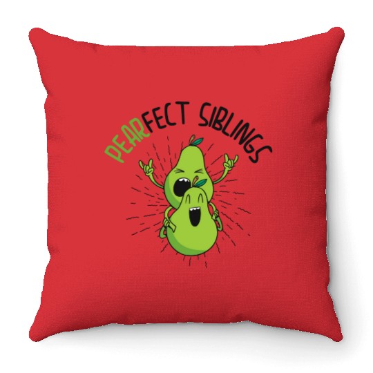 Siblings Pear Fruit Big Brother Sister Goals Throw Pillows