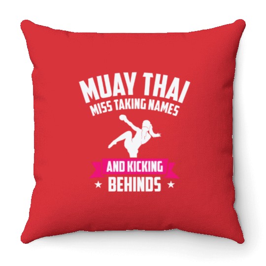 International Women's Day Muay Thai Girl Power Throw Pillows