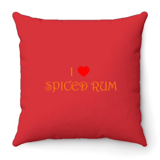 I love spiced rum Throw Pillows