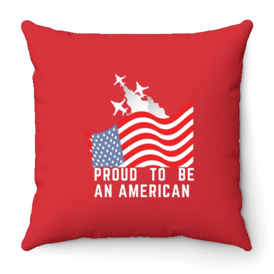 Wings of Liberty: Red, White, and Blue Plane Throw Pillows
