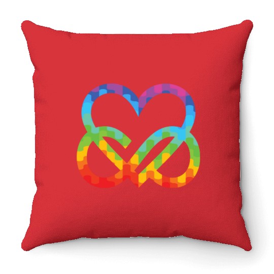 Infinity Heart Abstract Rainbow Backgpund 01 Throw Pillows