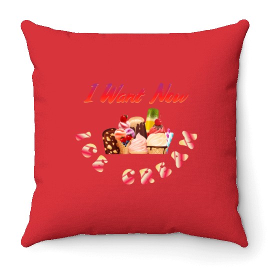 Sweet Gift for Ice Cream Lovers in the Summer Day Throw Pillows