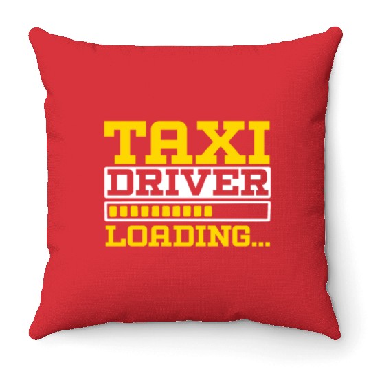 Taxi Driver Loading Taxicab Cab Driver Cabbie Throw Pillows