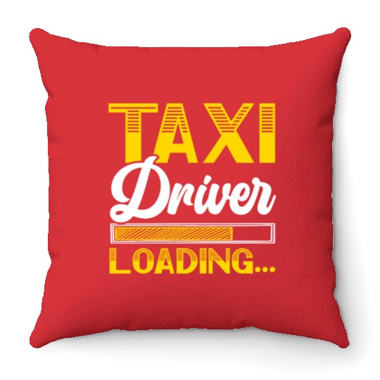 Taxi Driver Loading Taxicab Cab Driver Cabbie Throw Pillows