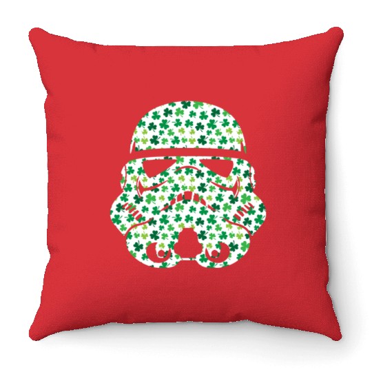 Stormtrooper Saint Patricks Day Throw Pillows