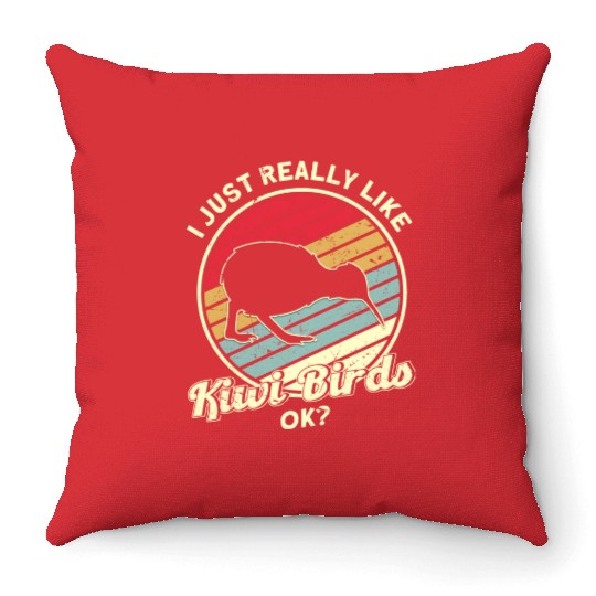Bird Lover Endangered Species Kiwi Bird Throw Pillows