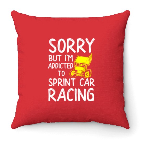 Sprint Car Racing, sprint car, dirt track racers Throw Pillows
