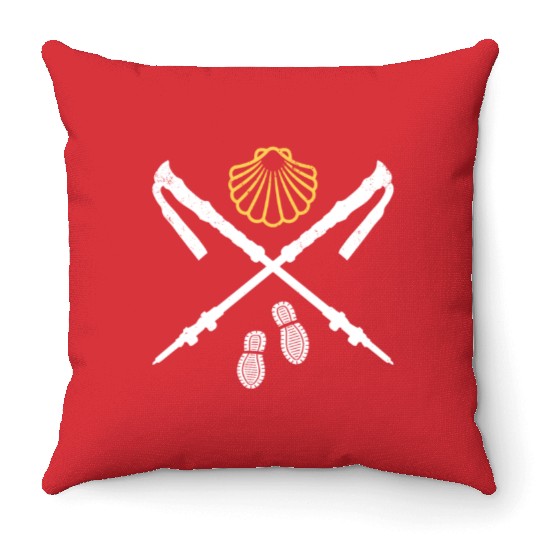 Camino De Santiago Way Of St. James Pilgrims Throw Pillows