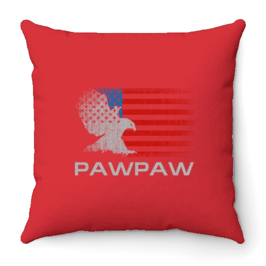 Papaw Fathers Day US Flag From Granddaughter to Throw Pillows