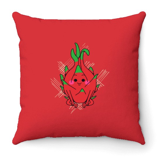 dragon fruit - fruits in season Throw Pillows