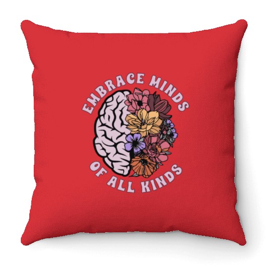 Embrace Minds Of All Kinds Neurodiversity Throw Pillows