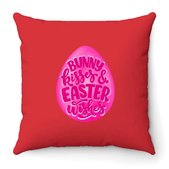 Happy Easter | Bunny Kisses and Easter Wishes | Throw Pillows