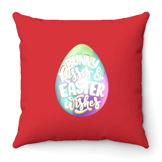 Happy Easter | Bunny Kisses and Easter Wishes | Throw Pillows
