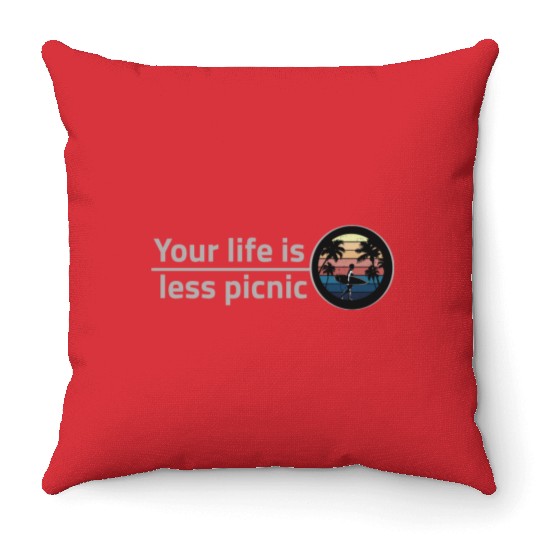 Sunset Surfing and holidays Throw Pillows