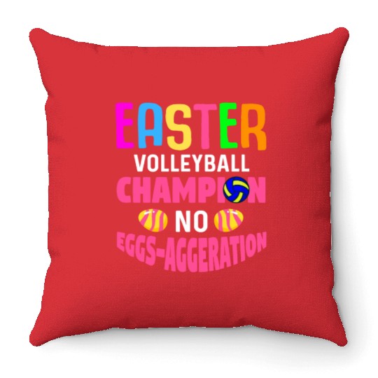 Easter Volleyball Bunny Holiday Rabbit Sport Throw Pillows