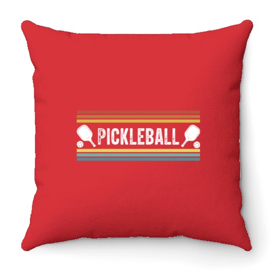 Pickleball sunset colors Throw Pillows