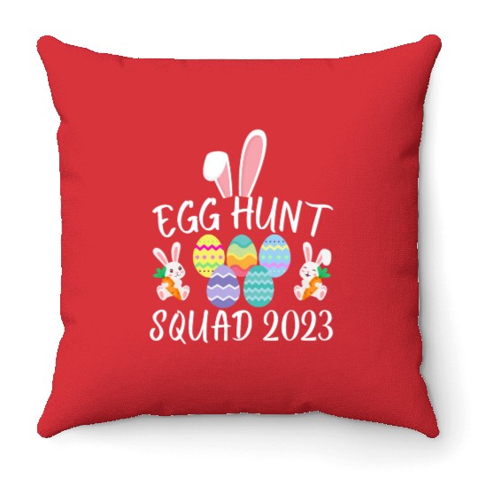Egg Hunt Squad 2023 Egg Hunt Funny Easter Day 2023 Throw Pillows