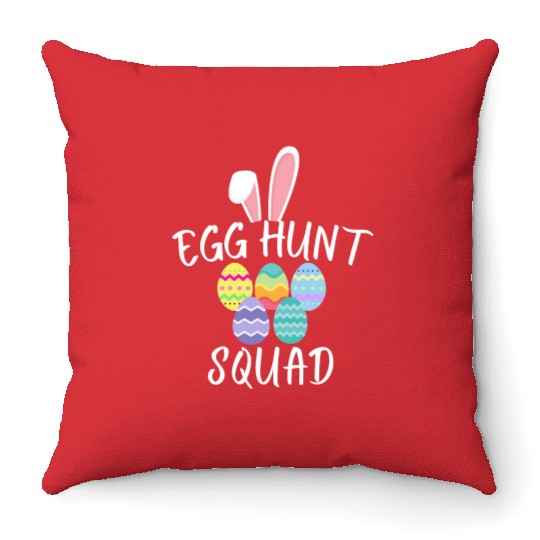Egg Hunt Squad 2023 Funny Easter Day 2023 Egg Hunt Throw Pillows