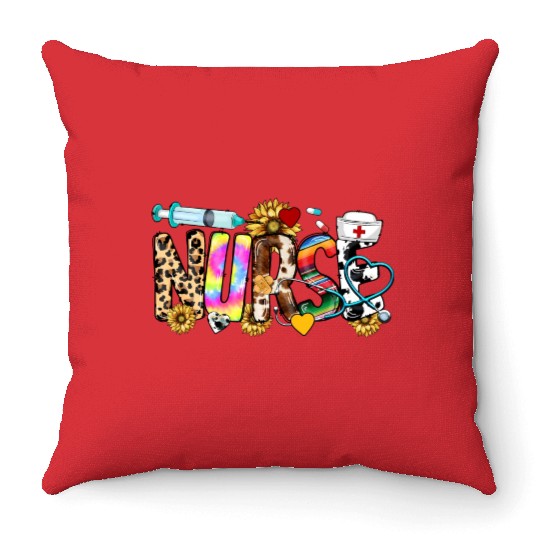Registered Nurse Nursing School Nurse Week Leopard Throw Pillows