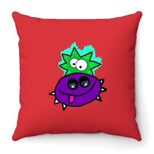 Purple Vibe Star Cartoon Design Throw Pillows