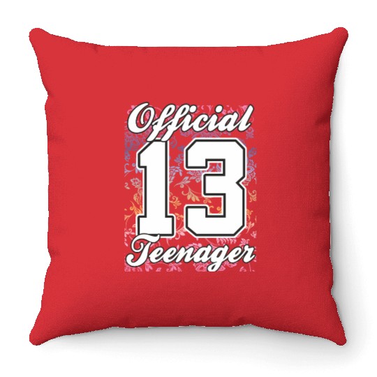 13th birthday Official Teenager Gift Idea Throw Pillows