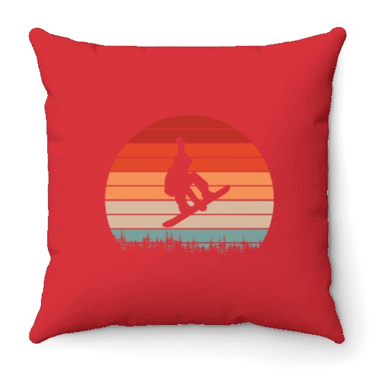 Snowboarder Winter sports Fun Present Throw Pillows