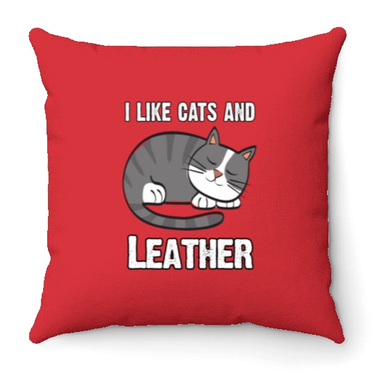 I Like Cats And The Skin - I Love Cats Throw Pillows