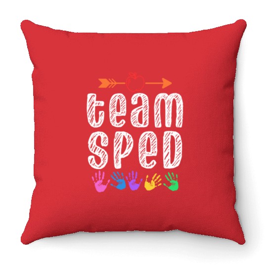 Team Sped Teacher Awareness Special Education Throw Pillows