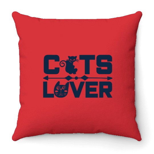 Crazy for Cats: Cute and Casual Cat Lover Top Throw Pillows