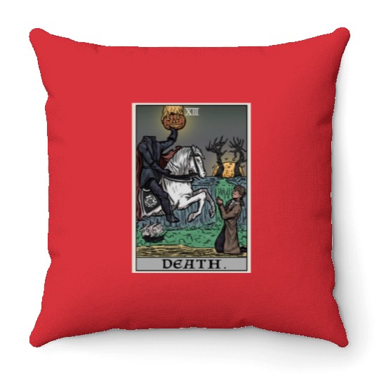 Death Tarot Card Terror Tarot Throw Pillows