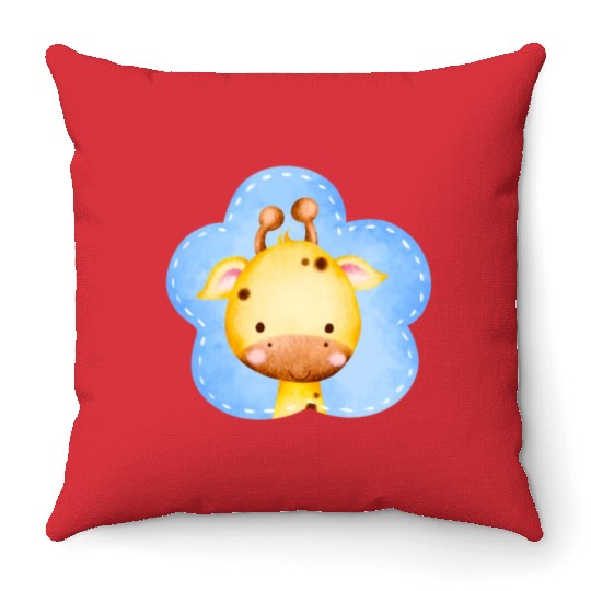Baby Giraffe Throw Pillows