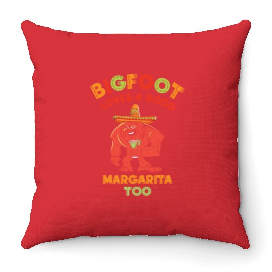 Cinco de Mayo Cryptozoology Bigfoot Fiesta Cryptid Throw Pillows