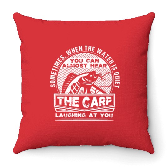Carp Fishing Design For Men Funny Catfish And Carp Throw Pillows