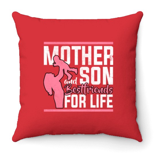 Mother And Son Throw Pillows