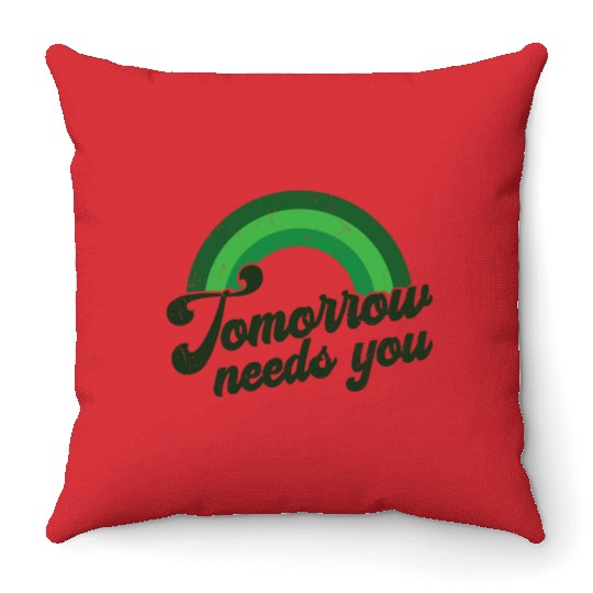 Rainbow Mental Health Tomorrow Needs You Throw Pillows