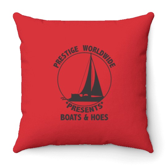 Prestige Worldwide Boats And Hoes Vintage Apparel Throw Pillows