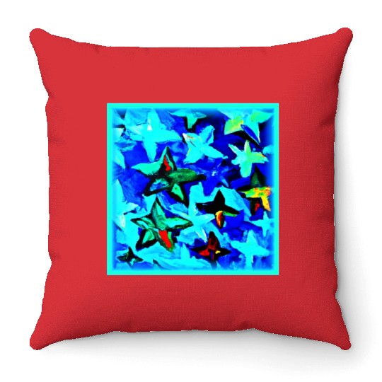 Blue Starry Night Sky Painting. Buy Now Throw Pillows