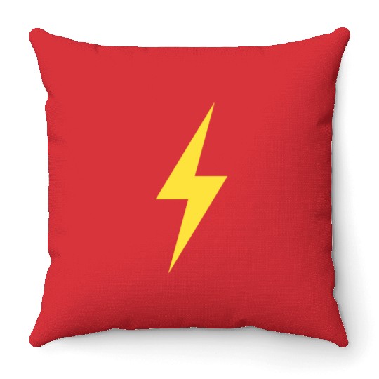 LIGHTNING BOLT ICON yellow Throw Pillows