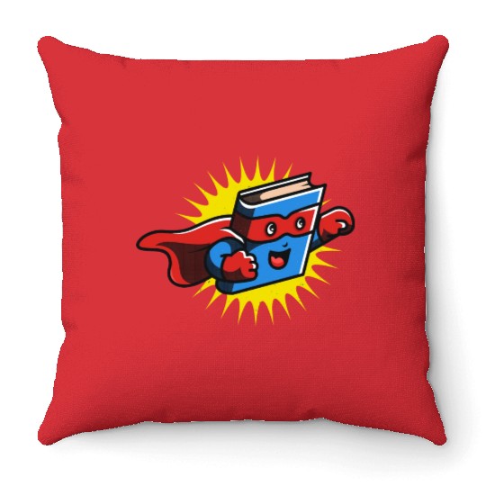 Book Hero Reading Book Lover Comic Book Comics Throw Pillows
