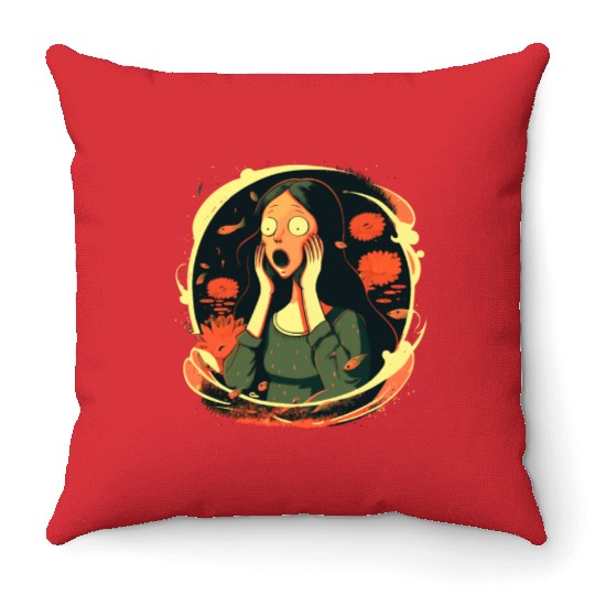 Surreal Scream Lisa Throw Pillows