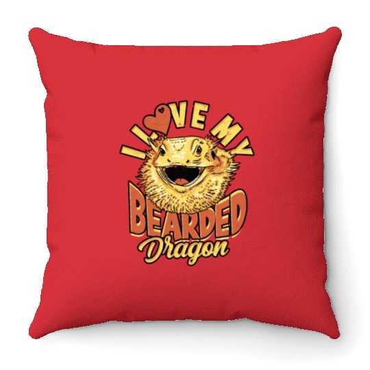 I Love My Bearded Dragon - Reptile Throw Pillows
