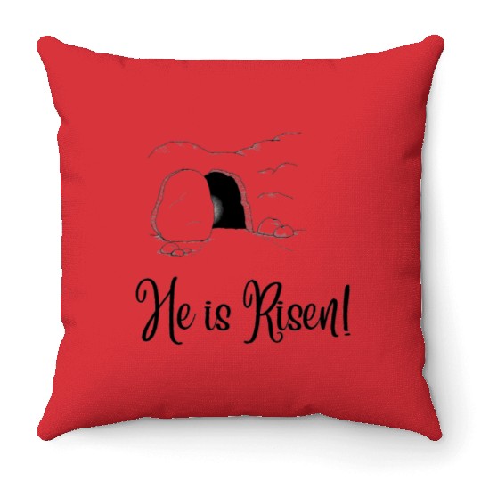 He is Risen Throw Pillows
